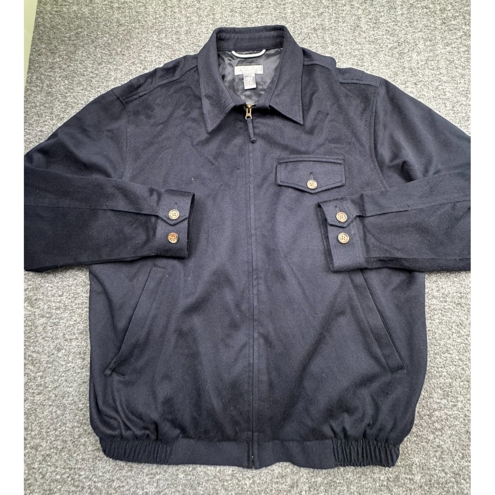 Daniel Cremieux Loro Piana Storm System Jacket Mens Large Blue Bomber *Flaws*
